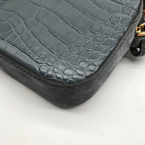 Tory Burch Bluestone Leather Mcgraw Embossed Camera Bag - Picture 8 of 11